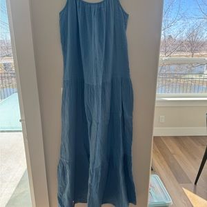 Blue Sleeveless Maxi Dress